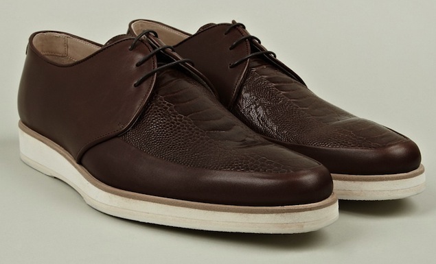 MR. HARE KING TUBBY OSTRICH BROWN LEATHER SHOES