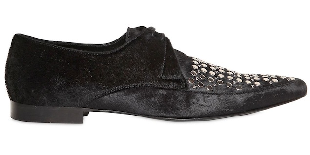 BURBERRY PRORSUM STUDDED BLACK PONYSKIN SHOES