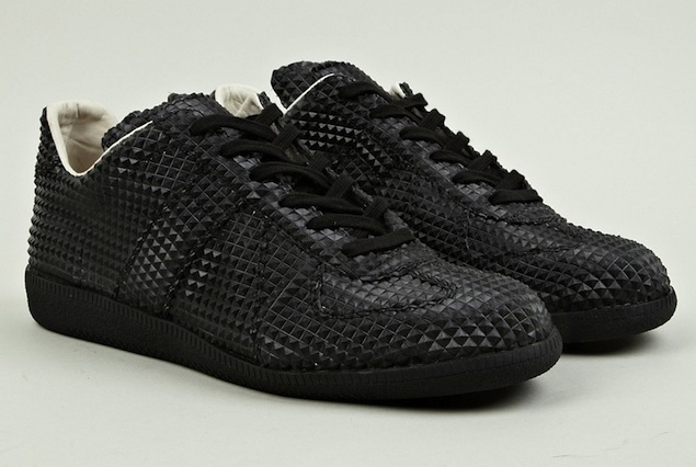 MAISON MARTIN MARGIELA BLACK PYRAMID STUDDED SNEAKERS