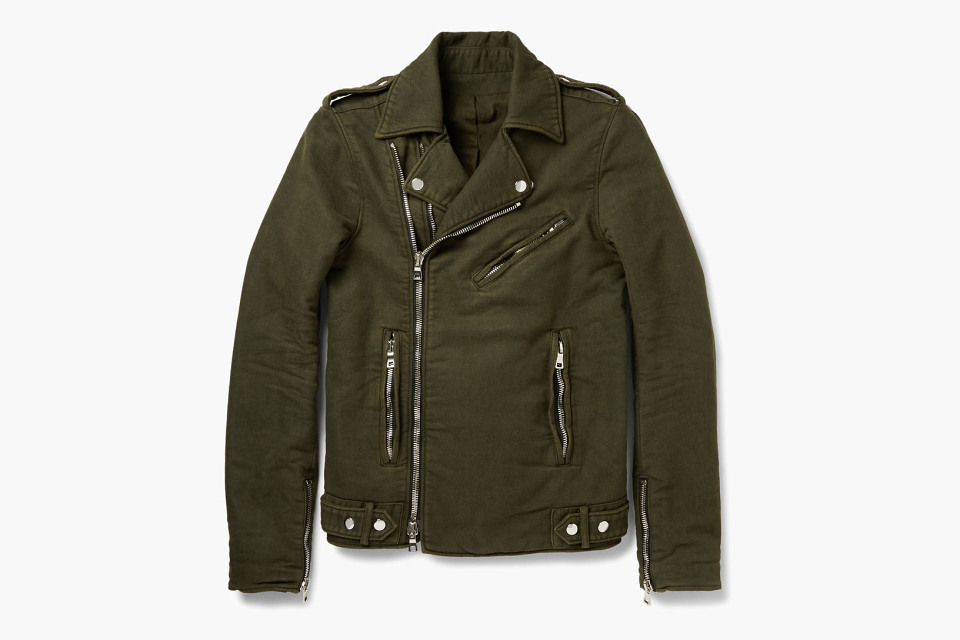BALMAIN TWILL BIKER JACKET